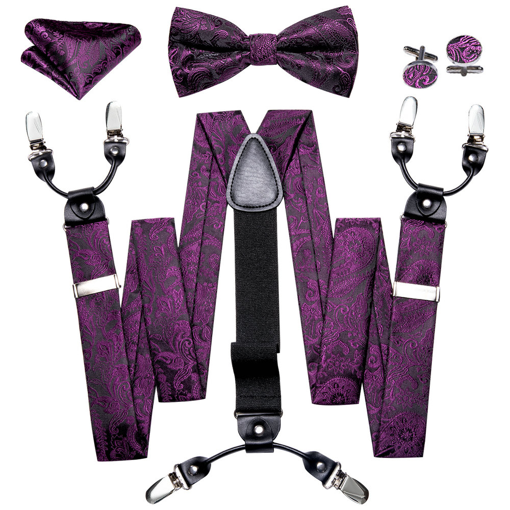 Bow Tie Pre Tied - Bretelles pour pantalon homme, ensemble de