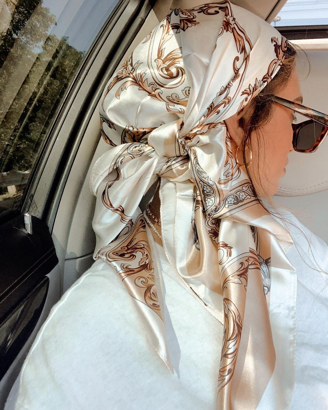 Head Wrap Turban - Foulard carré en Satin pour femmes