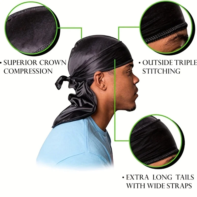 Durag en soie pour homme, bonn - Bandana Doo Rag avis et prix